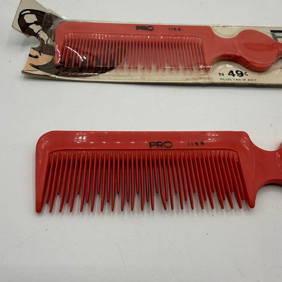 PRO Tease Vintage Red Styling Comb Double Duty Hair Tool 1158 - Picture 2 of 9